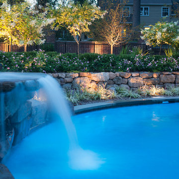 Inground Swimming Pool with Water Feature