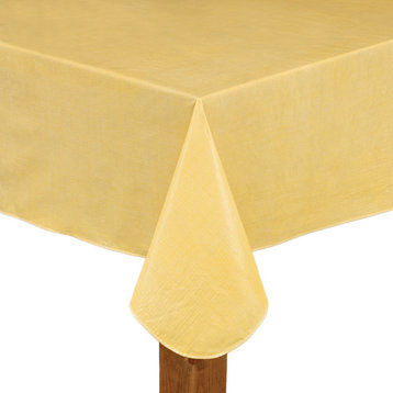 Cafe Deauville 100% Vinyl Tablecloth, Yellow, 60"x84"