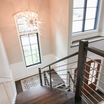 Project #72 | Modern Staircase with Horizontal Steel Rod Railing
