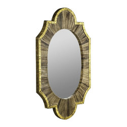 Kerney 40741 Wall Mirror in Water Hyacinth/Gold - Wall Mirrors
