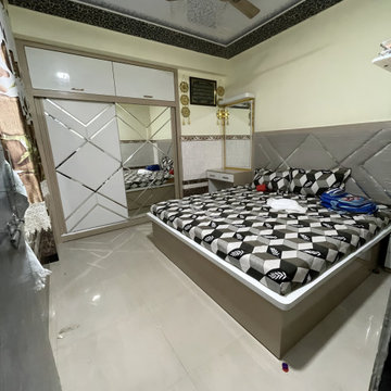 Bedroom Interior Design with Wardrobe and Bed