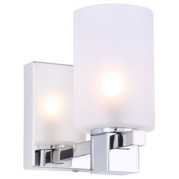 Woodbridge Lighting Langston 1-Light Bath/Wall LED, Opal Cylinder Glass