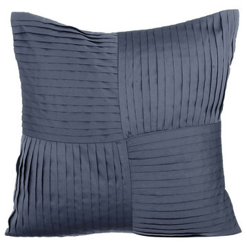 Gray Decorative Pillow Covers 18"x18" Silk, Gray Ripples