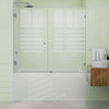 58.25"x61" Frameless Shower Bath Door Wall Hinge, Brushed Nickel