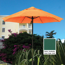 Forest-Green-Aluminum-Market-Umbrella-Black-Frame - Patio Furniture And Outdoor Furniture