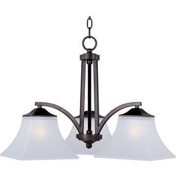 Aurora 3-Light Chandelier, Oil Rubbed Bronze, Frosted Glass