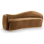 Meridian Furniture - Gustavo Upholstered Sofa, Saddle, Velvet - Indulge in the allure of the Saddle Gustavo Sofa by Meridian Furniture. Its captivating design and luxurious Saddle elevate any space with effortless elegance. Crafted with precision and durability in mind, this stunning piece becomes the focal point of gatherings, fostering moments of connection and warmth. Embrace sophistication and style with the Gustavo Sofa, a testament to exquisite taste and timeless beauty.