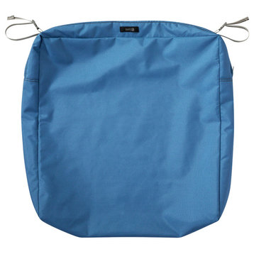 Square Patio Seat Cushion Slip Cover, Empire Blue, 25"x25"x5"