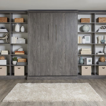 Murphy Bed in Guest Room with Side Storage