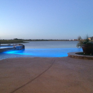 Freeform Travertine Pool with Negative Edge
