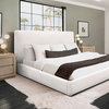Luxe Upholstered King Bed, White