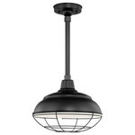 Millennium Lighting - Millennium Lighting RWHS14-SB R Series - 14" Warehouse Shade - RWHS14-ABR is pendant onlyMay be ceiling hung with stems (shown with RS-1ABR) and canopy kit (RSCK-ABR)May be wall hung with Goose NeckOptional Wire Guard (RWG14-ABR) is also available.R Series 14" One Light Warehouse Stem Hung Pendant Satin Black *UL: Suitable for wet locations*Energy Star Qualified: n/a  *ADA Certified: n/a  *Number of Lights: Lamp: 1-*Wattage:200w A bulb(s) *Bulb Included:No *Bulb Type:A *Finish Type:Satin Black