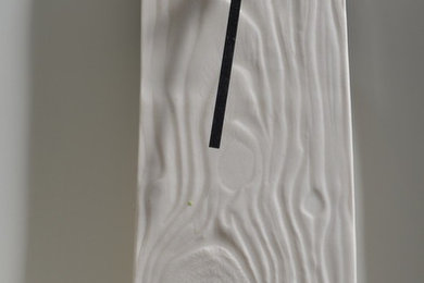 porcelain faux bois wall clock