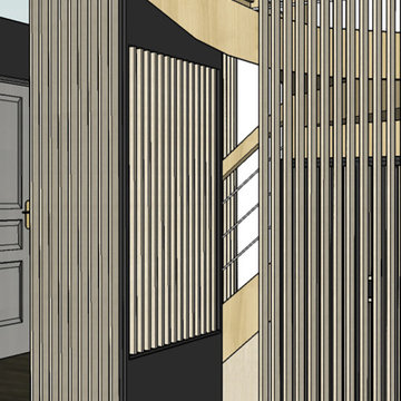 MEUBLE SUR-MESURE MODULABLE POUR UNE ENTREE