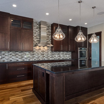Transitional Custom Home with Shed Roof Garage in Watermark