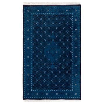 Fine Vibrance, One-of-a-Kind Hand-Knotted Area Rug Blue, 3' 3" x 5' 3"