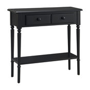 Leick Coastal Notions 2 Drawer Console Table with Shelf in Swan Black