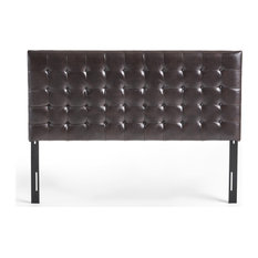 Lucca Tufted Bonded Leather King/Cal King Headboard, Brown Leather