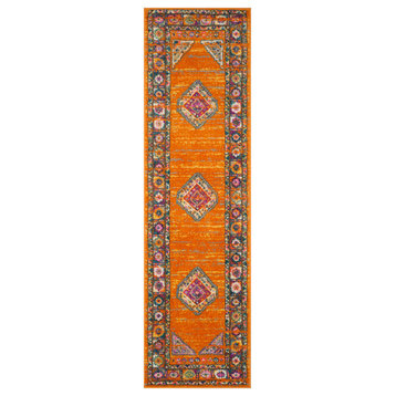 Safavieh Madison Collection MAD133 Rug, Orange/Fuchsia, 2'3" X 12'