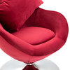 vidaXL Armchair Swivel Accent Chair with Cushion for Living Room Red Velvet