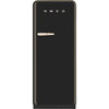 50's Retro Style Aesthetic Refrigerator, Black, Right Hand Hinge