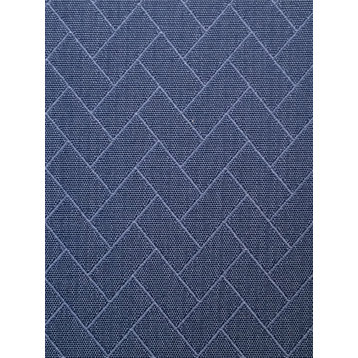 Chambray Blue Geometric Contemporary Woven Outdoor Performance Upholstery Fabric