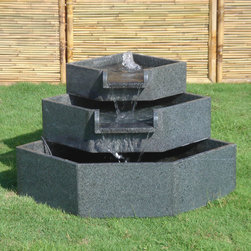 Solid Modern Stone Fountains crafted from Granite - Vernal Falls - Outdoor Fountains And Ponds