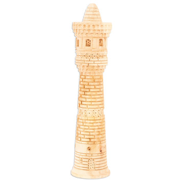 Novica Handmade Great Minaret Tower Walnut Wood Statuette (Pair)
