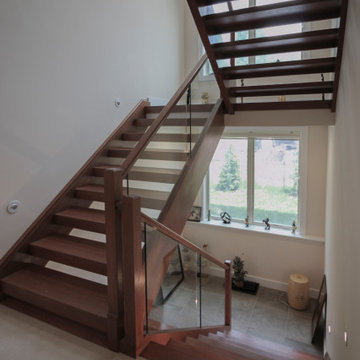 Project #78 | Modern Wood Staircase with Glass Panels