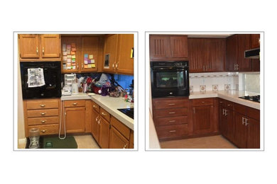 Kitchen cabinets refaced by Westside Restoration