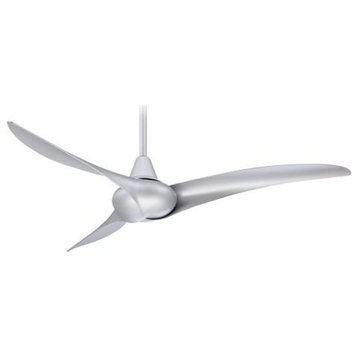 Minka Aire Wave 3 Blade Ceiling Fan, Silver, 52.00