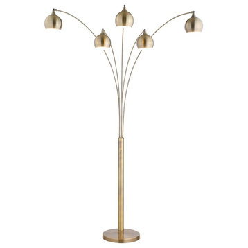 Artiva AMORE LED Arch Floor Lamp With Dimmer, Antique Satin Brass