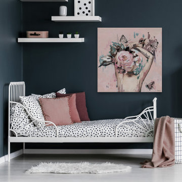 "Floral Crown Beauty" Painting Print on Wrapped Canvas