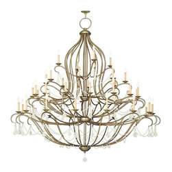 Livex Lighting 6457-73 Chesterfield - Fourty-Four Light Grand Foyer, Antique Sil - Chandeliers