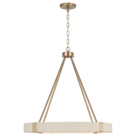 Delaney 4-Light Chandelier, Matte Brass