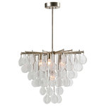 Uttermost - Goccia Six Light Pendant, Antiqued Bright Silver Leaf - A Classic Shape With Sumptuous Tear Drop Seeded Glass Suspended On Fine Chains Refracting Light Beautifully. Transcending Traditional Design To Blend In With Even More Contemporary Interiors And Finished In A Rich Antique Bright Silver Leaf. With 6-60 Watt Max Edison Sockets And Includes 15' Wire 3-12'' Stems And 1-6'' Stem For Adjustable Installation.