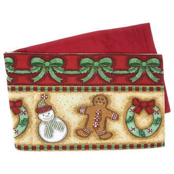 Gingerbread Sweets Table Runner, Festive Holiday Cookies Tapestry , 13" X 72"