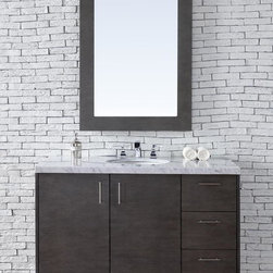 48 inch Silver Oak Finish Single Modern Bathroom Vanity Optional Countertop - Bathroom Vanities And Sink Consoles