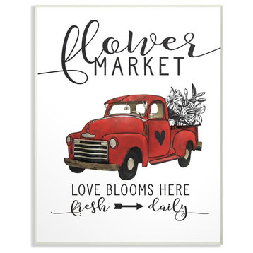 Stupell Ind. Flower Market Truck Love Blooms Wall Plaque, 13x19
