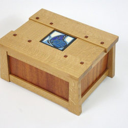 Quartersawn White Oak and Mahogany Keepsake Box - Home Decor