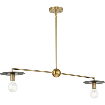 Trimble Two Light Linear Chandelier in Brushed Bronze