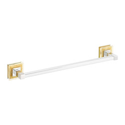 Secret Bath - Alexa Chrome Gold Swarovski Crystals Towel Bar, Small Towel Bar 13.4 - Towel Bars