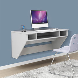 Prepac White Designer Floating Desk - Desks And Hutches