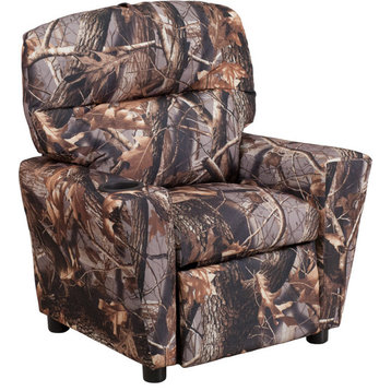 Flash Furniture Contemporary Camouflaged Fabric Kids Recliner With Cup Holder