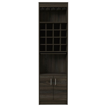 TUHOME Kava Bar Cabinet Engineered Wood Bar Cabinets in  Brown