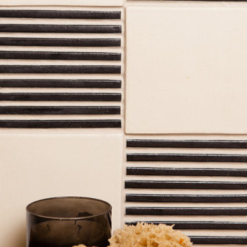Contemporary Striped Tile Backsplash