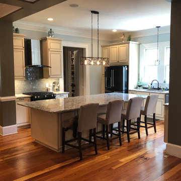 Kitchen Update Done in a Biscuit Color With a Burnt Wood Glaze