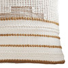 Benzara BM276704 Decorative Throw Pillow Cover, Textured Design, White Fabric