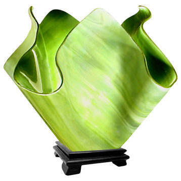 Jezebel Radiance Large Flame Vase Lamp, Grass Green