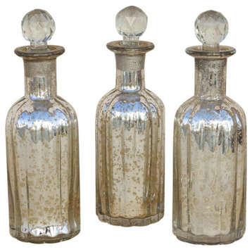 Apothecary Style Silvered Glass Bottle